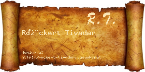 Rückert Tivadar névjegykártya