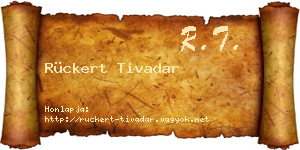 Rückert Tivadar névjegykártya